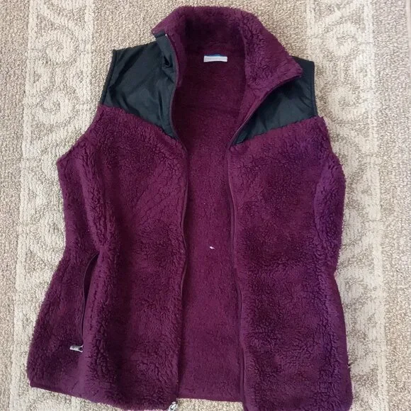 Columbia Vest Women's Size Small S Fleece Fluffy Full Zip - Picture 3 of 6